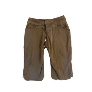 Women 6 Mountain Hardwear Brown Capri Cropped Pants Hike Camp Outdoors Cotton